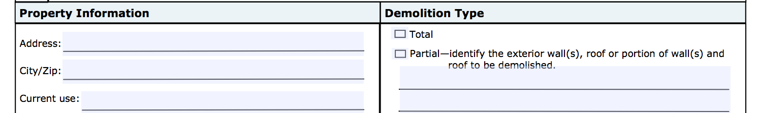 part of a demolition permit application